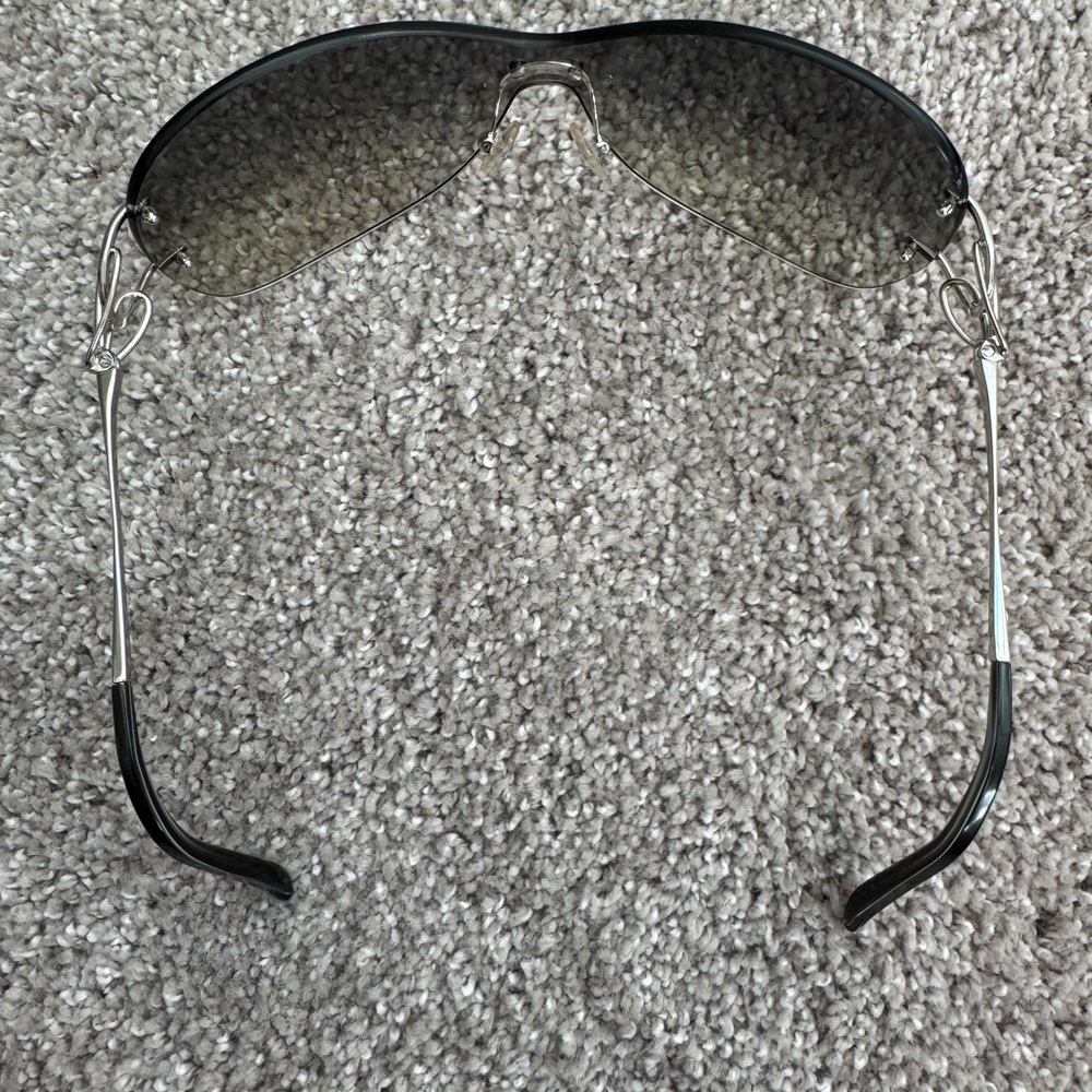 French handmade Fred sunglasses women’s silver arm gradient shield lenses NEW - Picture 11 of 12